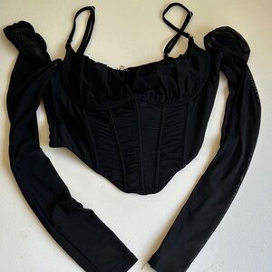 White Fox Boutique Black Corset Top